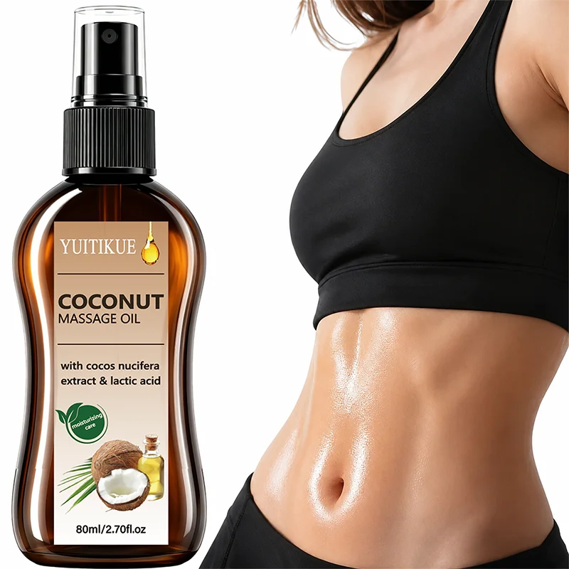 Coconut Massage Oil Natural Cocos Nucifera Extract Non Greasy Hydrating Skin Care Oil For Back Knee Elbow Ankle Joint Massage