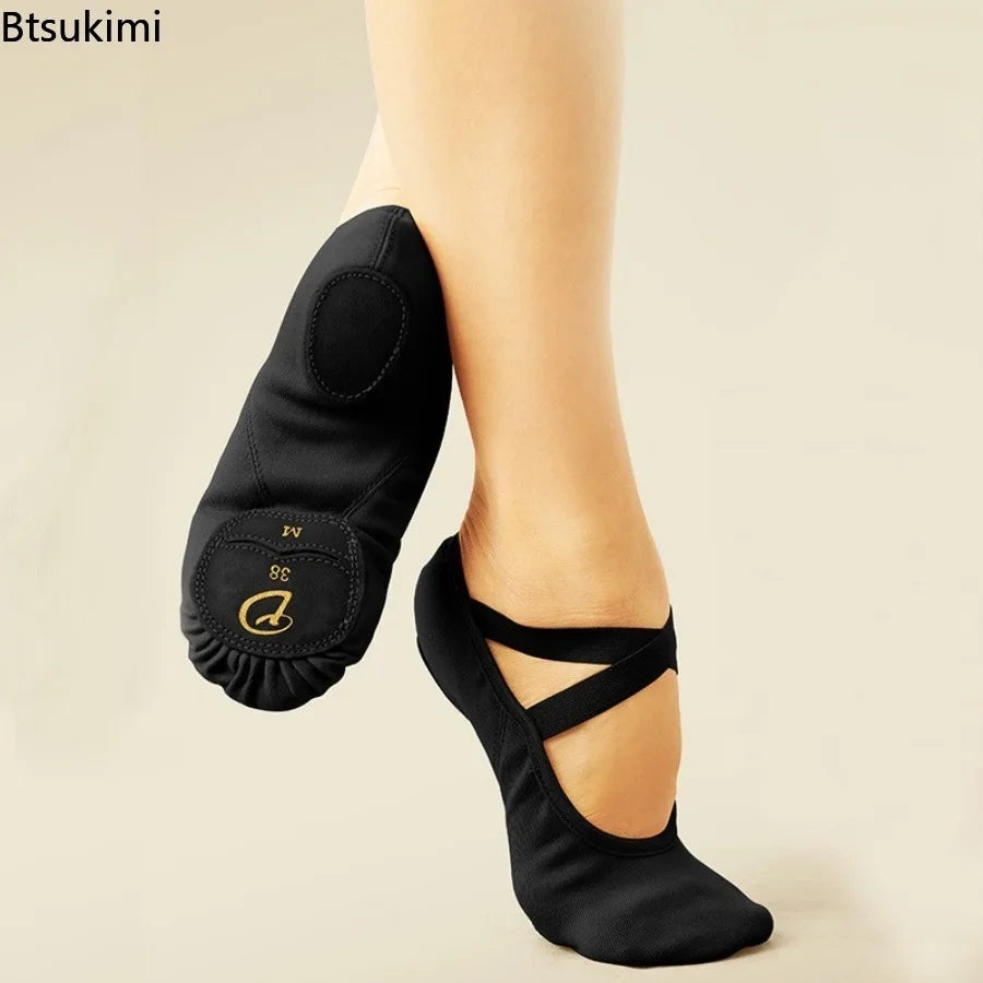 Ballet Shoes for Child and Adult Canvas Flats Ballet Dancing Slippers Classic Dance Shoes Soft Split-Sole Gymnastic Yoga Shoes