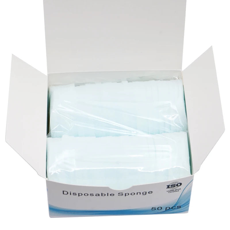 50pcs/box Dental Disposable Clean Sponge Pad Dentist Endodontics Files Sponges Cleaning Material Dentistry Oral Care Teeth Tools