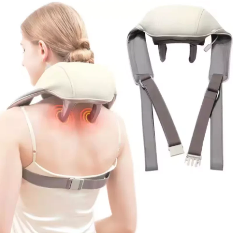 Neck Massager Cordless Shiatsu Shoulder Back Massager with Soothing Heat Electric Deep Tissue for Neck Waist Traps Back