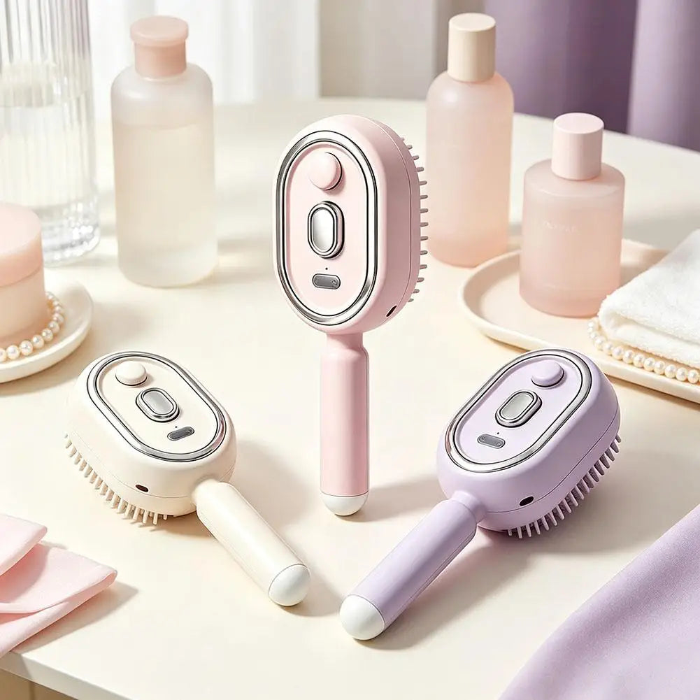  Electric Spray Air Cushion Scalp Comb Fine Mist Scalp Care Comb LED Therapy Massager Brush With Nourishing Hair Growth Serum