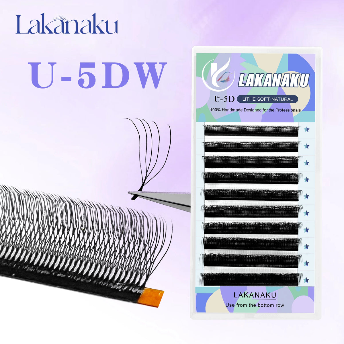 5D U Lashes Fibras Tecnologicas Pestañas Shape U Premade Clover Eyelash Extensions Volume Cilios W