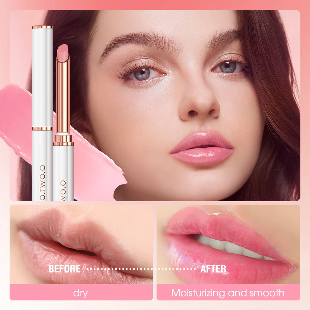 O.TWO.O Color Changing Lipstick Moisturizing Lip Balm Nourising Long Lasting Lip Gloss Natural Beeswax Lip Care Cosmetics