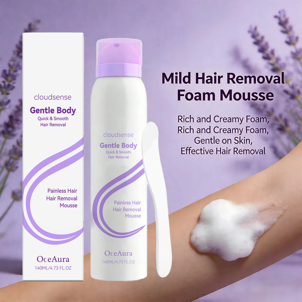 Hair Removal Mousse Painless Depilatory Foam for Underarm & Hand Arms Legs Soft Smooth After Every Use Refreshing Skin Care