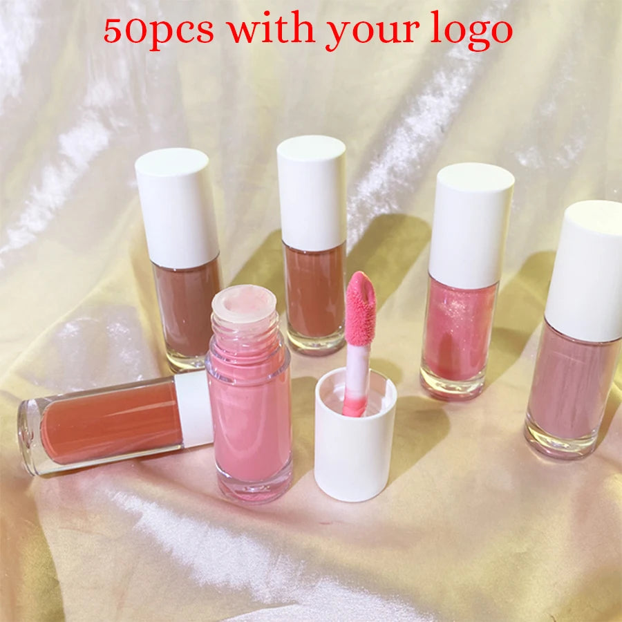 Nude Lip Gloss Private Label Long Lasting Vegan Liquid Lipstick Lipgloss Makeup Custom Logo Bulk  Lip Plumper Gloss Wholesale