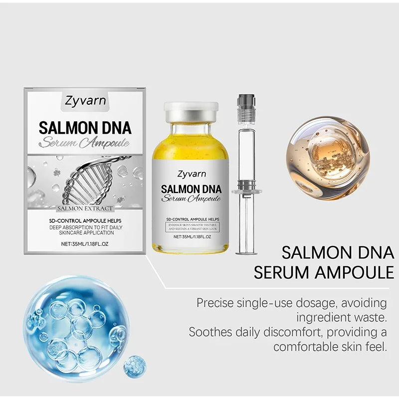 Korean Salmon Ampoule Serum PDRN Lifting Firming Radiating Skin Gentle Nourish Moisturizing Facial Serum Refresh Bouncy Essence