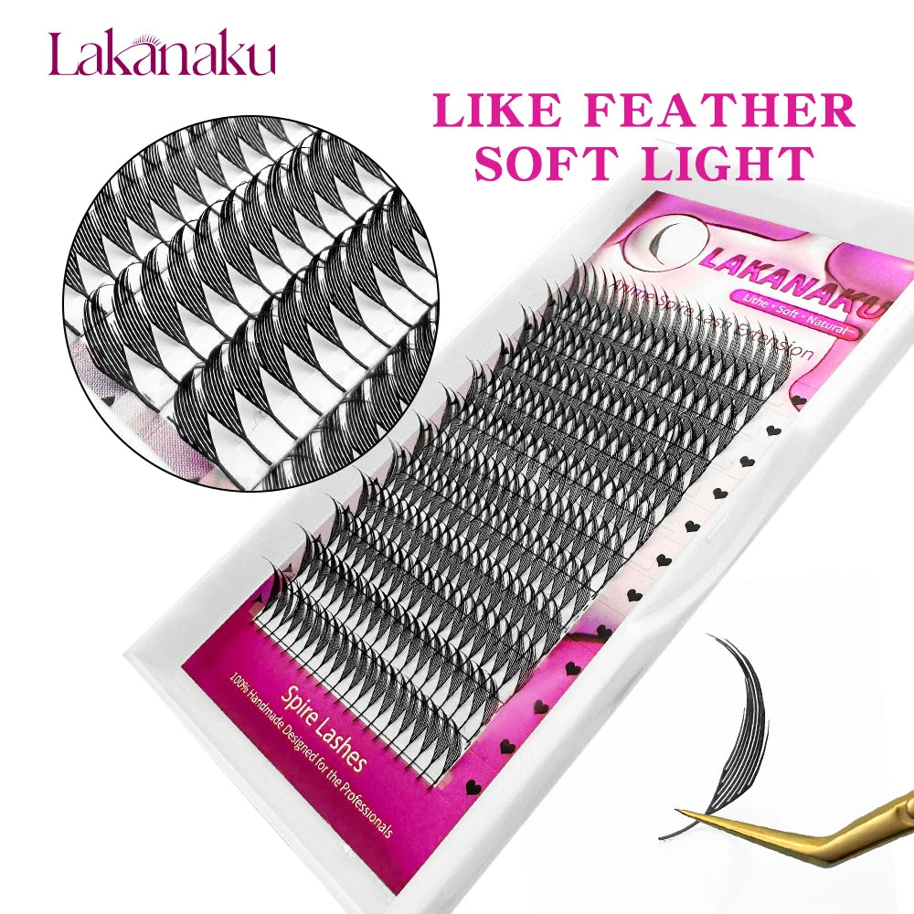 LAKANAKU Lasery Troqueladas Pestañas Narrow Spire Lashes Technological Fibers Anime Spike Eyelashes