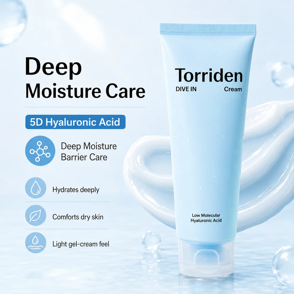Torriden DIVE IN Balanceful Korean Skincare Set Salicylic Acid Centella Cleansing Foam to Hyaluronic Acid for Moisturizer Cream