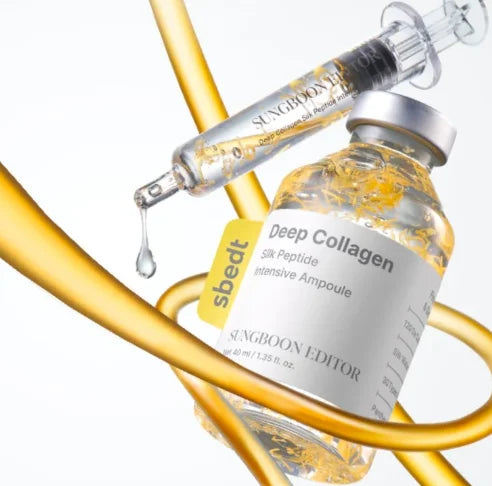 40ml Korean Brand SUNGBOON EDITOR Deep Collagen Silk Peptide Intensive Ampoule Skin Firming Lifting Hydrating Facial Essence Set