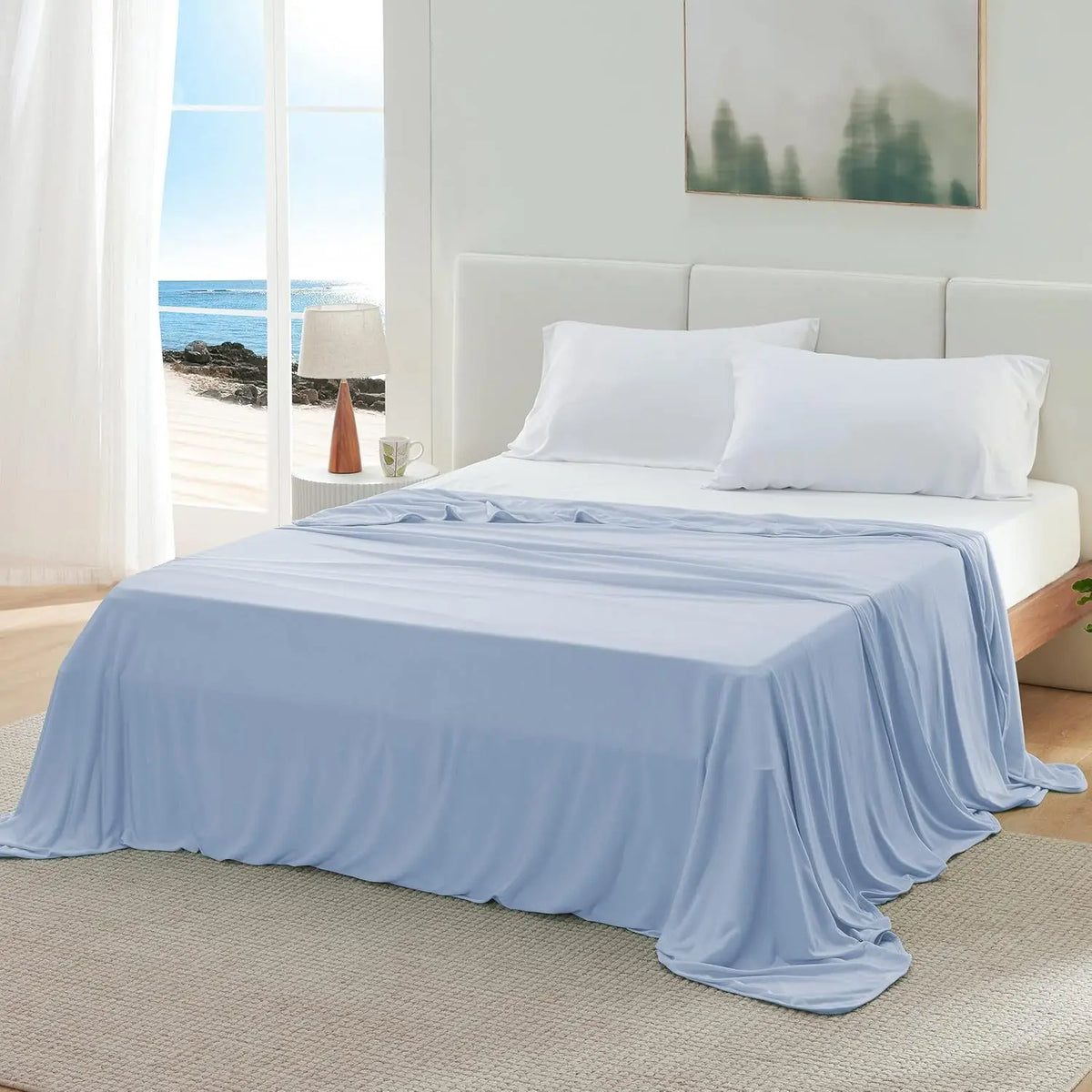 Lightweight Ice Silk Cooling Blanket Air Condition Comforter for Summer Pure Color Lightweight and Smooth Twin/King Size Cold