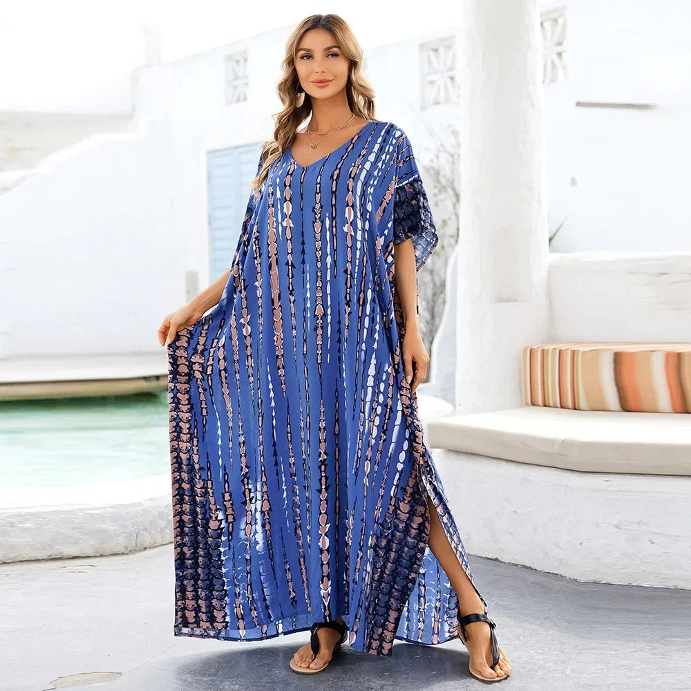 Summer Women Beach Maxi Dress Cover Up Robe Plage Bathing Suit Cover Ups Pareo Salida De Playa Kaftan Beach Swimwear Cover Up