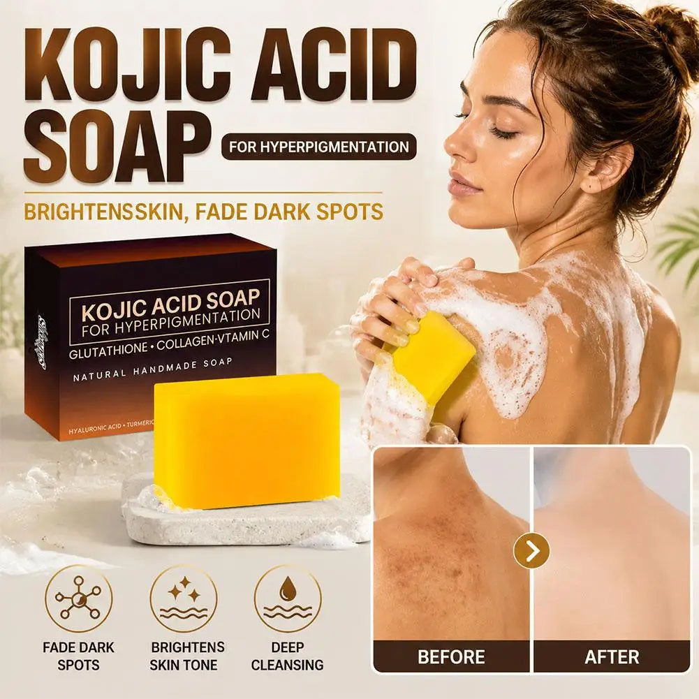 3.53oz Kojic Acid Soap Handmade Soap, rich in collagen and vitamin C, suitable for washing face and daily hand washing