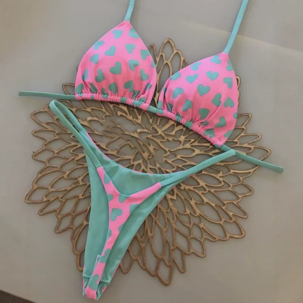 2026 New Sexy Women Bikini Set Beach Holiday Swimsuit Brazilian Thong Bikini Set Sexy Two Pieces Bathing Suit Women Beach Wear