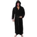 Plush Bathrobe Luxurious Men's Hooded Bathrobe with Adjustable Belt Ultra Soft Absorbent Male Robe with Pockets Plush Solid