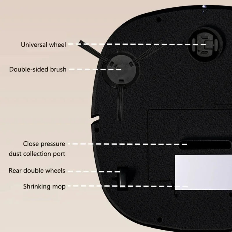 New 3-in-1 Robot Vacuum Cleaner USB Charging Home Fully Automatic Sweep Robot Integrated Sweep Suction Mopping & Sterilization