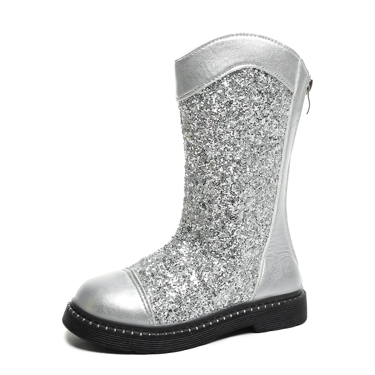 Botas Fashion Girls' Shoes 2025 Autumn New Item Kids Sequined Ankle Boots Comfort Non Slip Girls Leather Boots Zapatos De Mujer