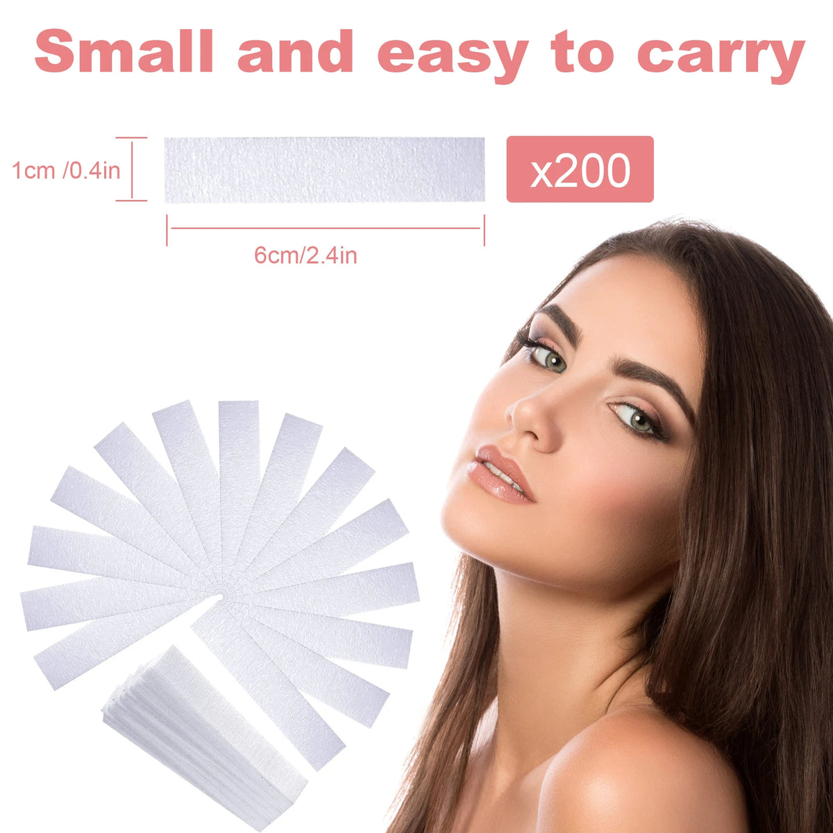 200Pcs Painless Depilatory Wax Strips Fast Facial Body Hair Removal Patches for Bikini Legs Arms Nonwoven Epilator Waxing Strips