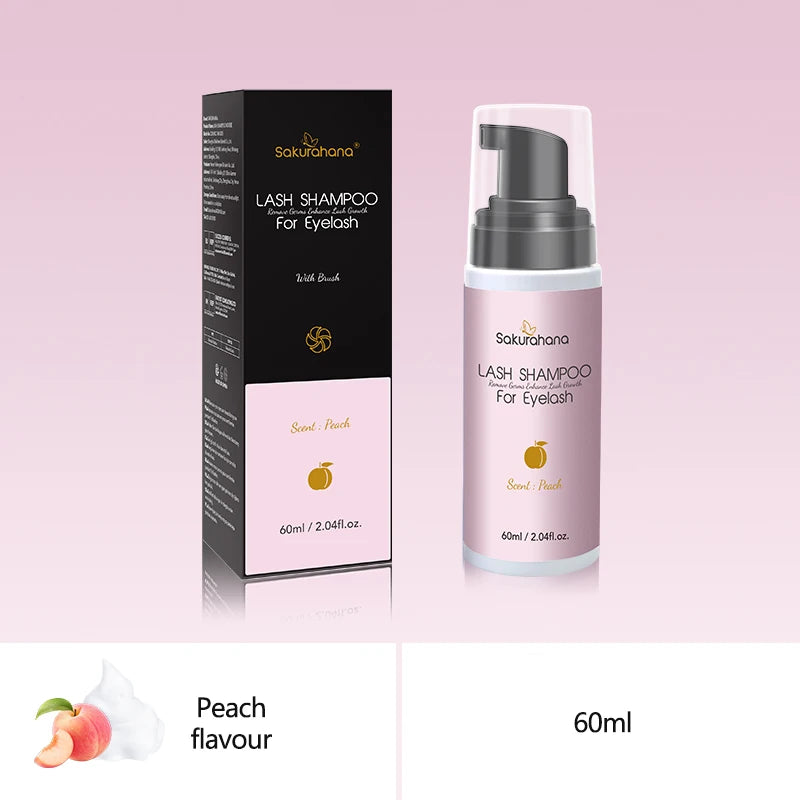 SAKURAHANA Lash Shampoo 60ml Eyelash Extension Deep Cleaning Foam Makeup Cleansing Foam Non-Irritating Makeup Remover