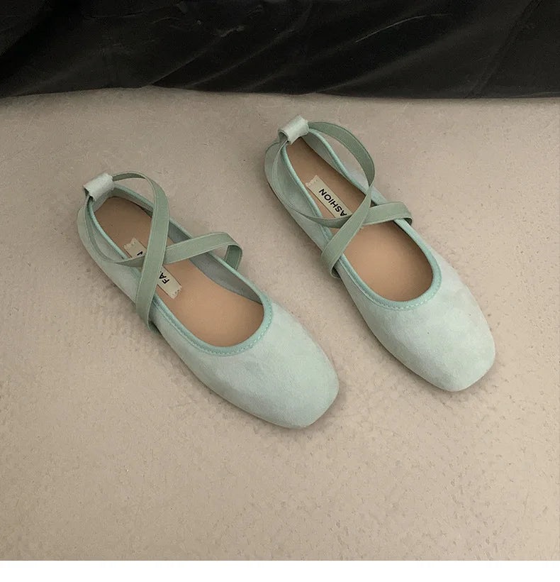Flat Shoes for Women Summer New Pink Ballet Shallow Mouth Flats Sole Single Shoe Womens Soft Soled Mary Jane Shoes Pumps Zapatos