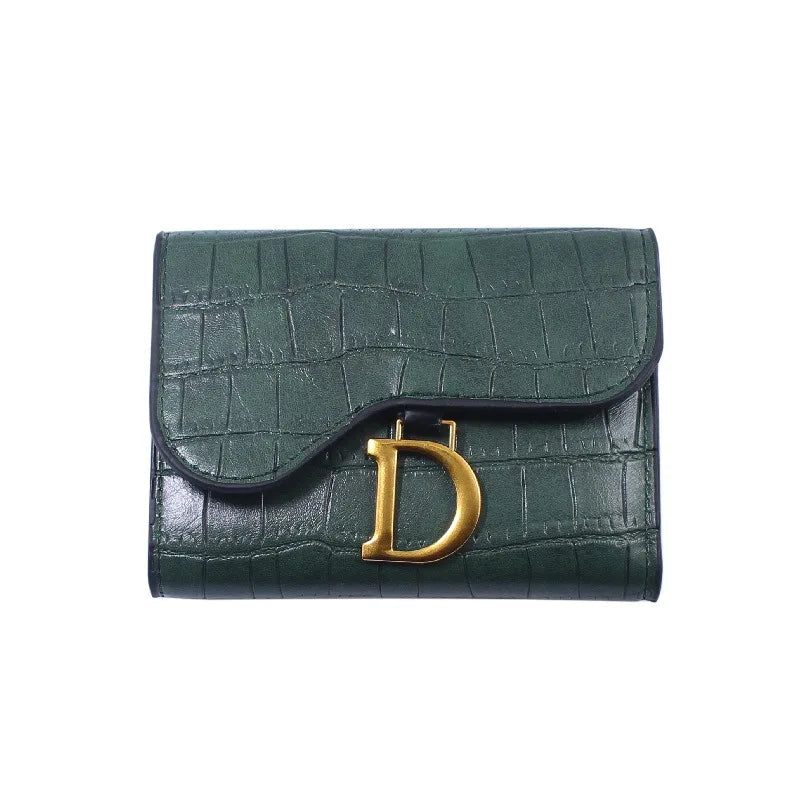 New wallet for women, compact and stylish, crocodile pattern, large capacity, multiple card slots, ultra-thin, short design.