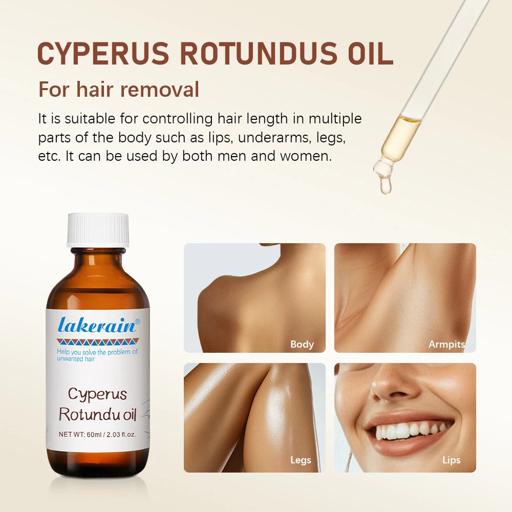 60ml Cyperus Rotundus Oil Nourish the Skin Ingredients are Safe Inhibit Hair Growth Wide Scope of Application Solve Hair Dense P