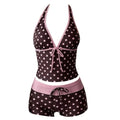 Bathing Suits Polka Dot Halter Bikini Set Low Waist Deep V Summer Beachwear Patchwork Lace-up Women Swimsuits Summer