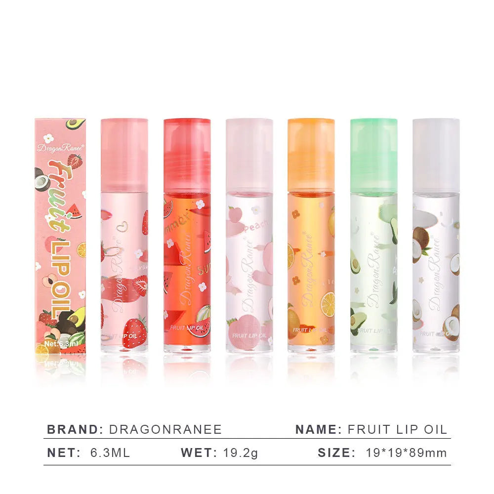 6 Colors Furit Lip Oil Plumping Lip Gloss Oil Moisturizing Lips Makeup Lip Balm Lasting Liquid Lipstick Nourishing Cosmetics
