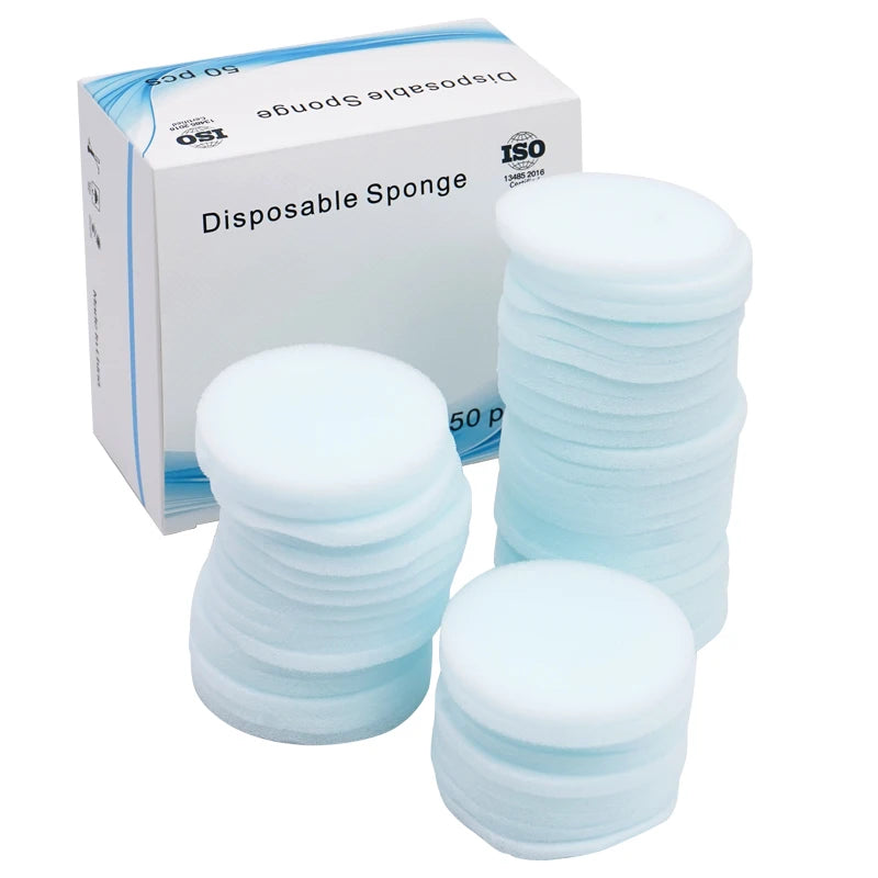 50pcs/box Dental Disposable Clean Sponge Pad Dentist Endodontics Files Sponges Cleaning Material Dentistry Oral Care Teeth Tools