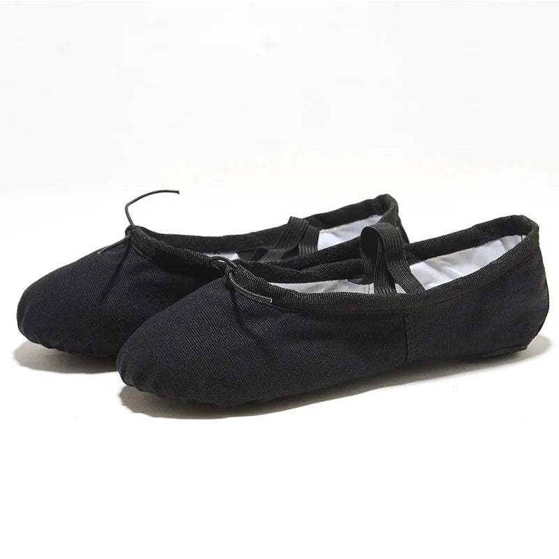 Girls Ballerinas Canvas Soft Sole Ballet Dance Slippers Children Practice Ballerinas Woman Dance Shoes