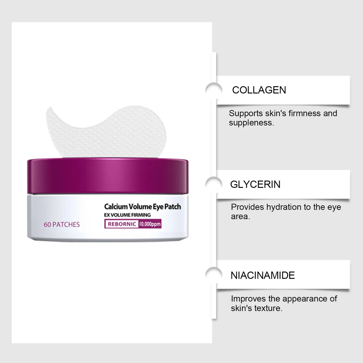 Calcium Skincare Set Anti-Aging Calcium Volume Facial Serum Eye Patches Multi Balm Fade Fine Lines Reduce Dark Circles Nourishes