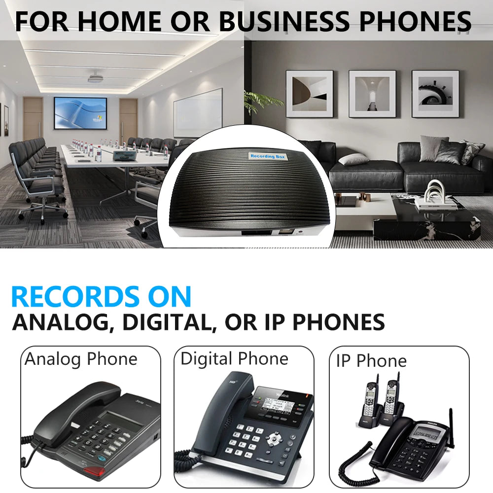 Telephone Recording Box Call Recorder Landline Phone Automatic Telephone Recording Box for Hotline Service Telephone
