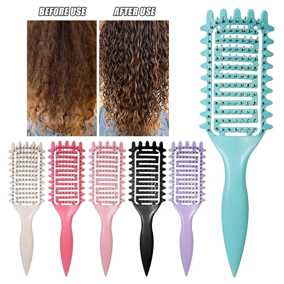 3 in 1 Curl Define Styling Brush Hollow Out Detangling Hair Brush Tangled Hair Comb Shaping Defining Curls Barber Styling Tools