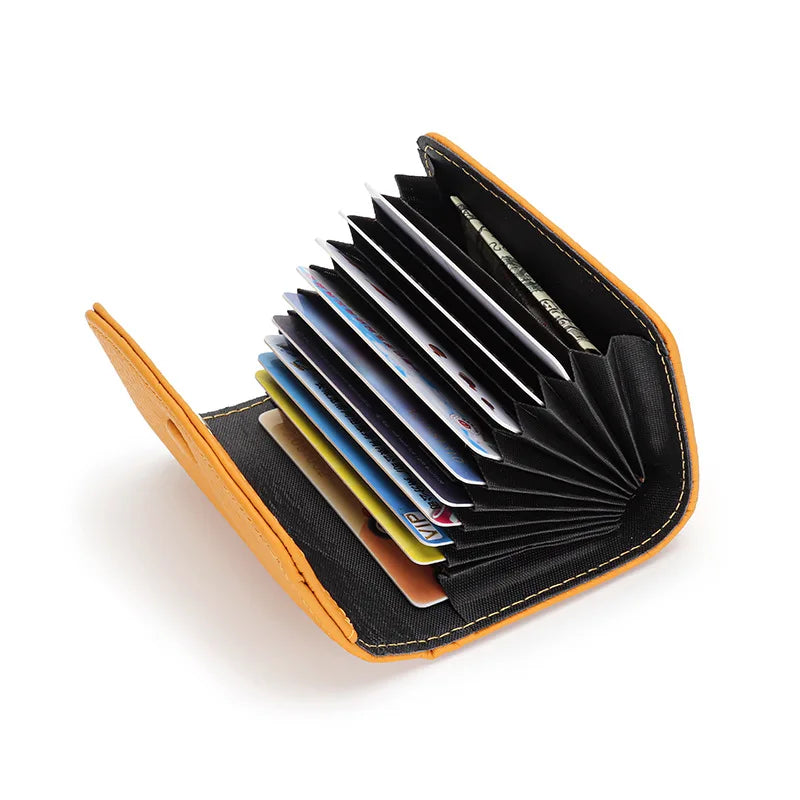 Credit Card Holder Wallets for Women Large Storage Space Snap Closure Accordion Card Holders,Leather Organizer Cards Case