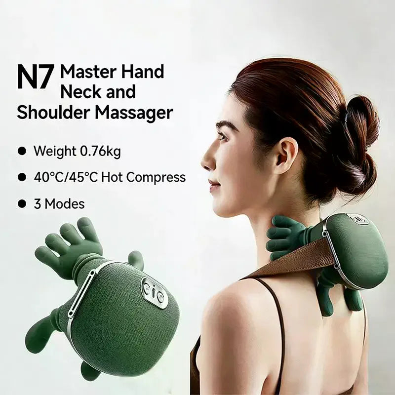Massager Bionic Finger Neck Shoulder Trapezius Muscle Relax Neck Cervical Kneading Massage Shawl Brushless Motor Neck Masajeador