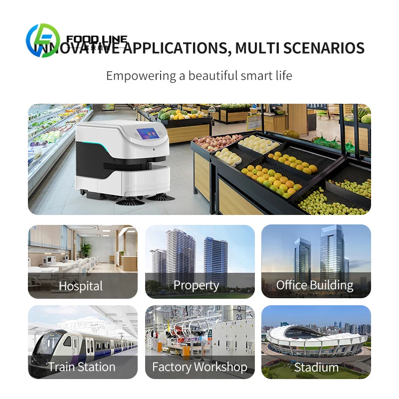 Autonomous Intelligent Cleaning Robot 3-in-1 Sweeping Vacuum Mopping Automatic Floor Cleaner for Commercial Industrial Use