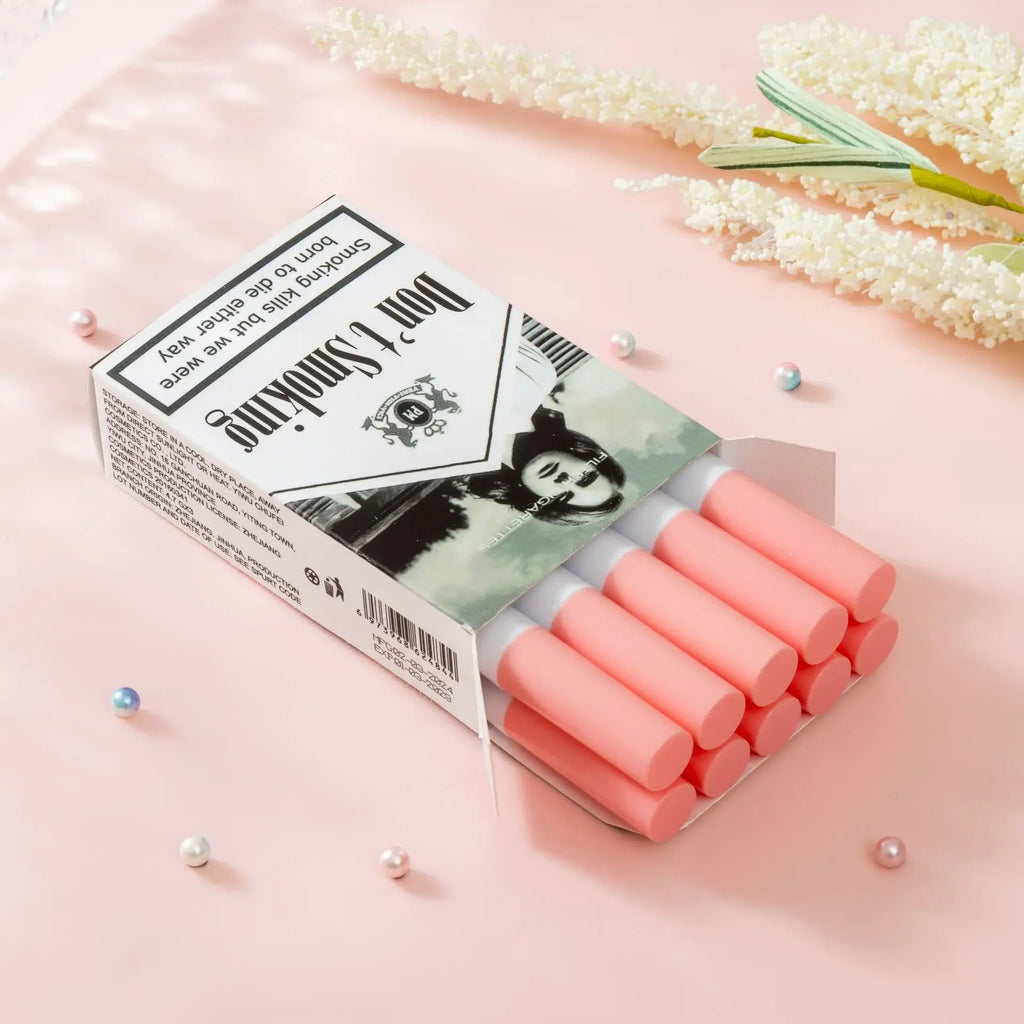 Matte Non-Stick Cup Lip Gloss 10 Sticks Cigarette Tube Lip Glaze Set Liquid Lipstick Velvet European and American Makeup