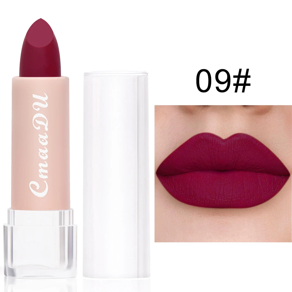 1 Pcs Velvet Matte Lipstick Long-Lasting Non-Stick Cup Waterproof Moisturizing Lip Gloss Fashion Classic Shades For Daily & Date
