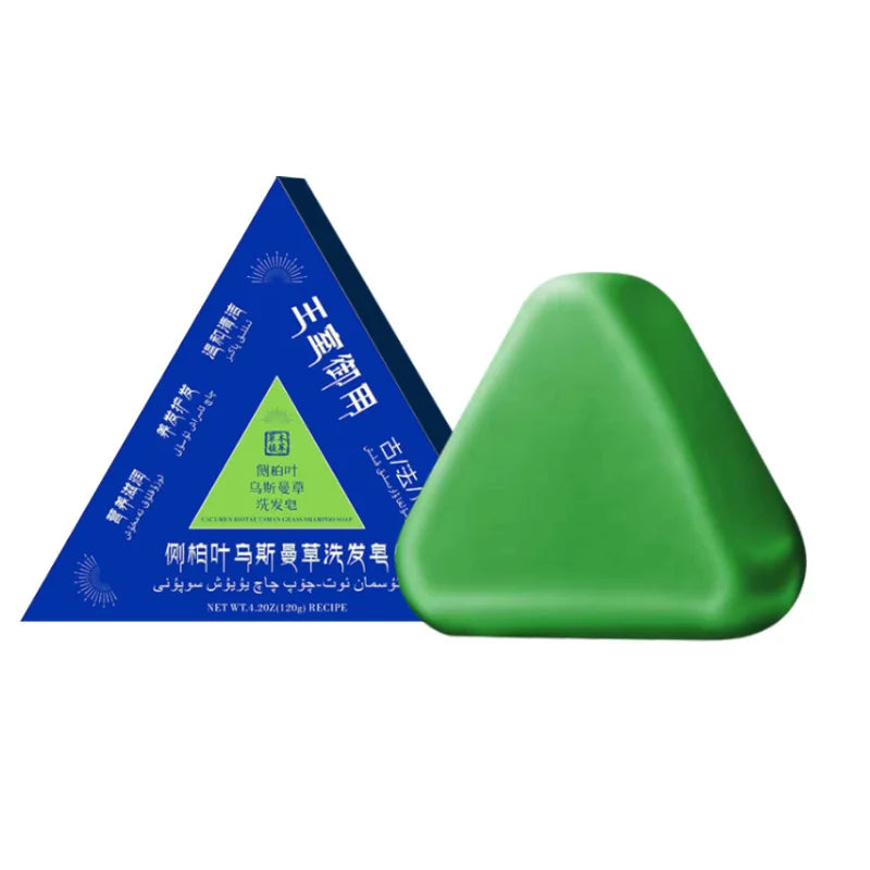 Herbal Shampoo Soap New Cypress Leaf Strong Black Shiny Hair Handmade Soap Anti-hair Loss Oil Control Dandruff Hair Growth Soap