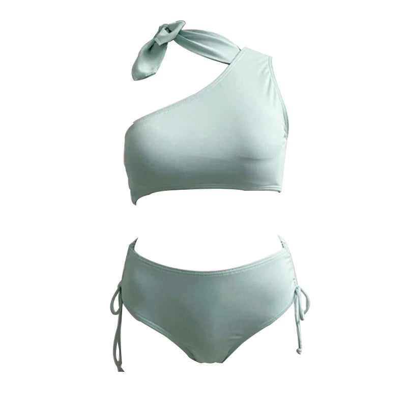 2025 New Bikinis Swimwear Women Push Up One Shoulder Swimsuit 2 Pieces Bikini Set Bathing Suit Beach Wear Summer