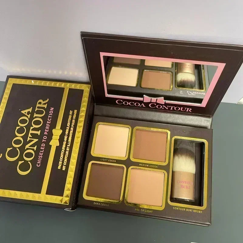New 4color Makeup Powder Cocoa Facial Contour With Brush