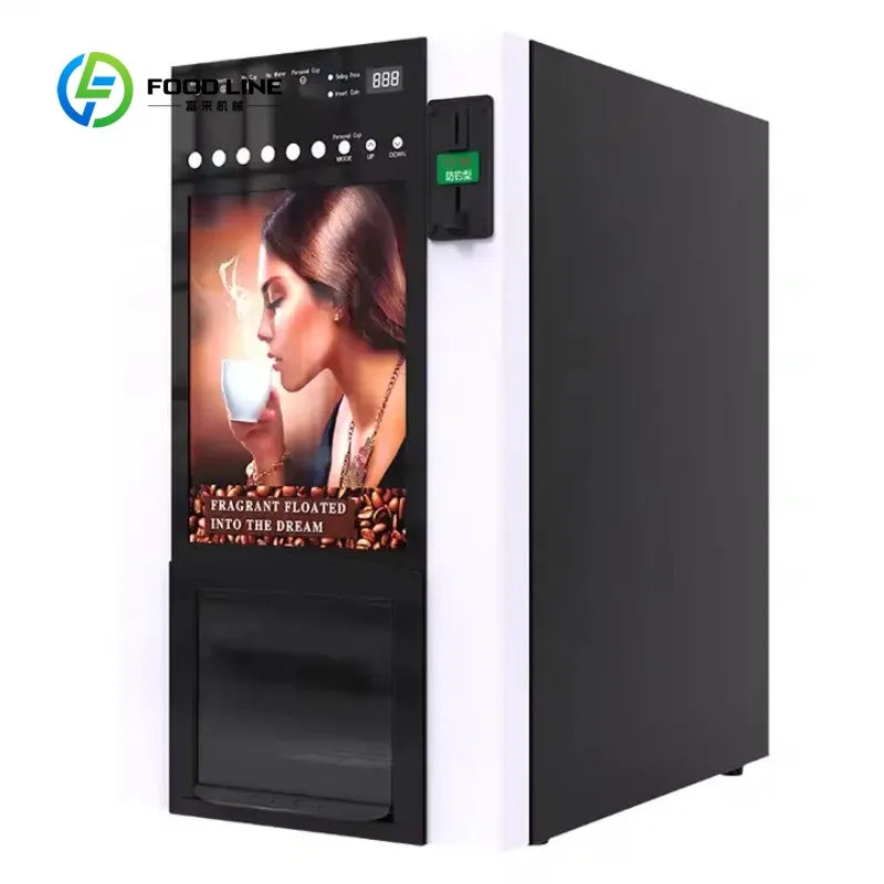 Automatic Espresso Coffee Machine, Commercial Fully Automatic Self-service Coffee Vending Machine for Office Cafe Public Places