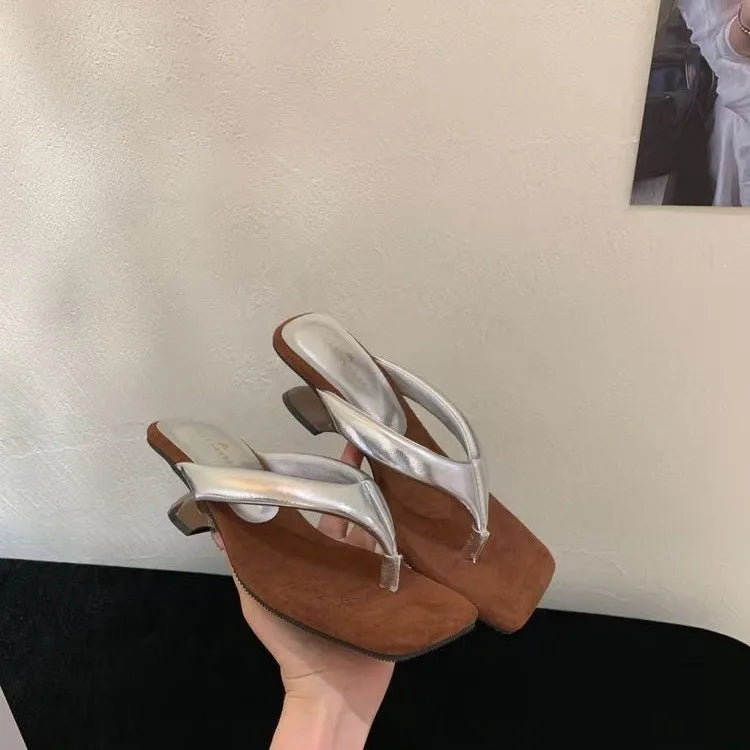 Mid Heels Women Flip Flops Fashion Wedges Woman Slippers 2026 Summer New Shoes Elegant Sandals Casual Pumps Dress Zapatos Mujer