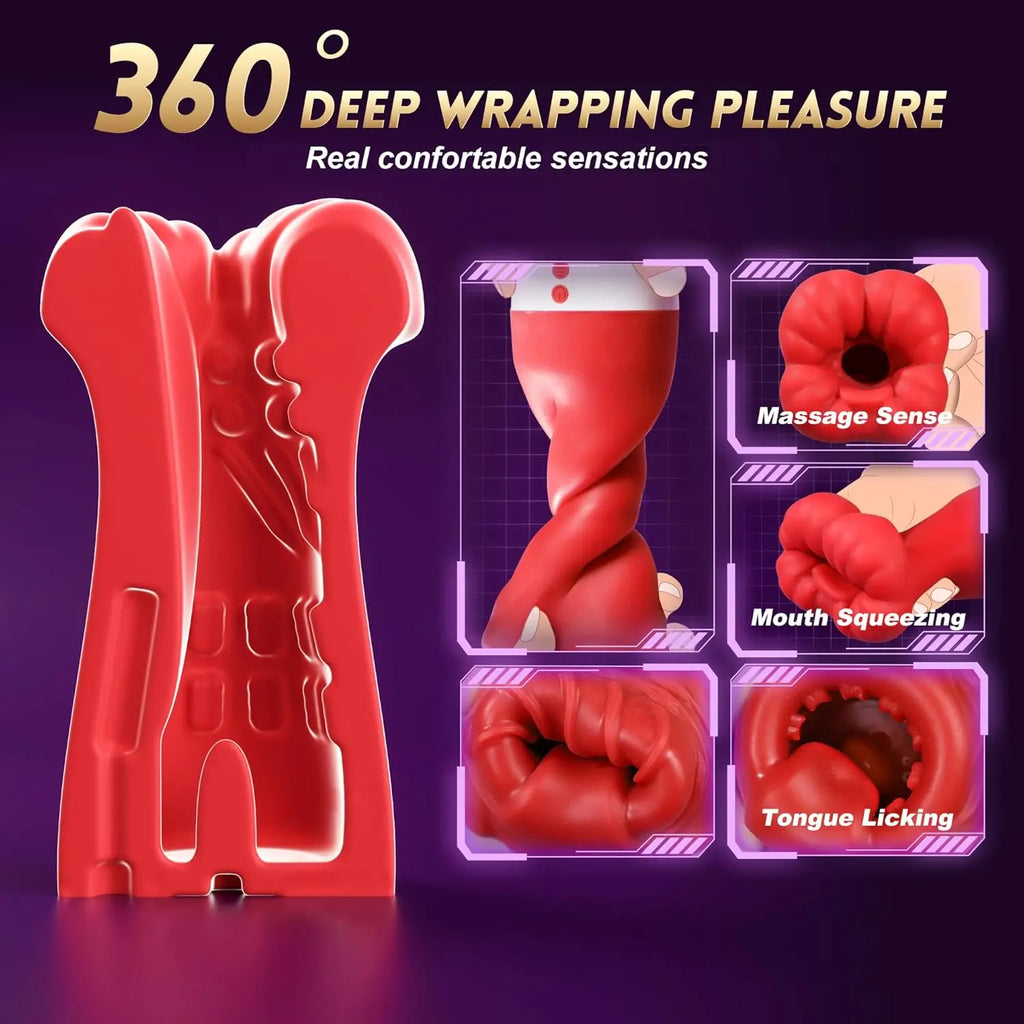 Male Masturbator Sex Toys for Men Pocket Pussy Penis Pump with 3 Sucking & 10 Licking Vibrating & Natural Vent Stroker Vibrator