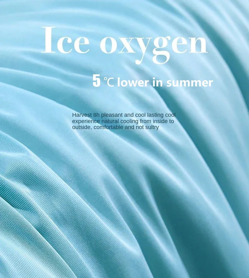 Cold Silky Summer Blanket Cooling Fabric Air Condition Quilt Cool Blankets for Beds Double Side Lightweight Cooled Comforter