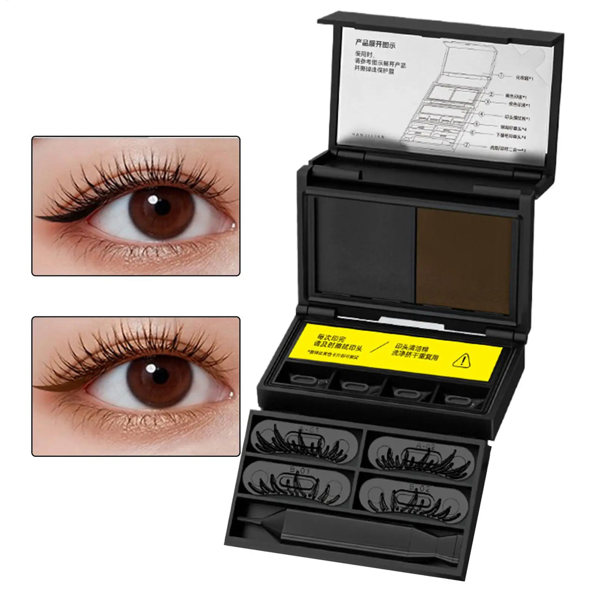 Eye Makeup Kit for Women Waterproof Smudge Proof Eyelash Stamps Kit for Women Teen Girls Travel Home Dating Business Trip Beauty