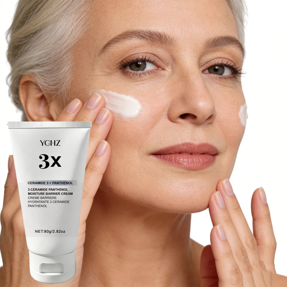 3X Ceramide Panthenol Moisturizing Barrier Cream, Suitable for All Skin Types, Daily Facial Moisturizer, Soothing, Non-Comedogenic, Contains Centella Asiatica, Korean Skincare, 80g