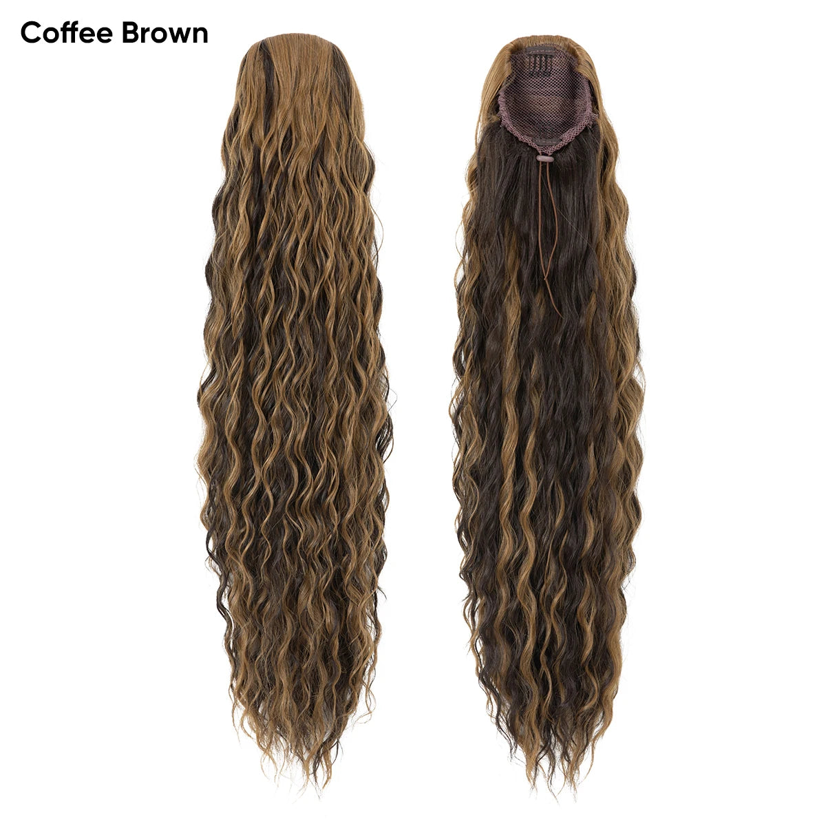 【SARLA】32-inch Women's Wavy Ponytail Hair Extension, with Drawstring and Hair Clips, Synthetic Wig Suitable for All Hair Types,