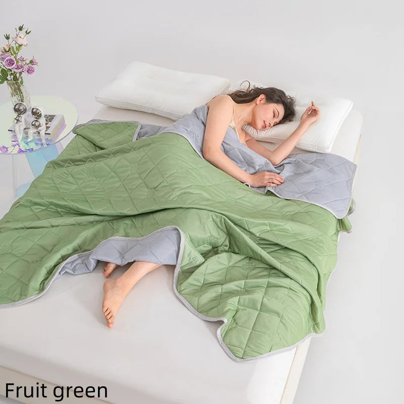 New Soft Cooling Blanket Lightweight Smooth Air Condition Comforter Lightweight Summer Cool Quilt Double Side Cold Bedspread