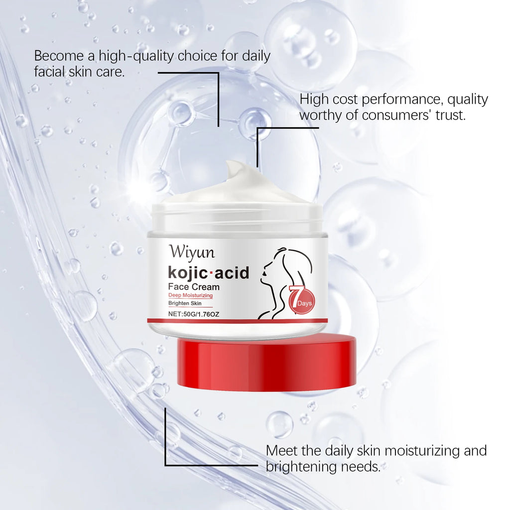 Kojic Acid Whitening Cream Skin Brightening Pigment Melanin Lighten Dark Spot Remove Improve Dullness Even Tone Face Moisturizer