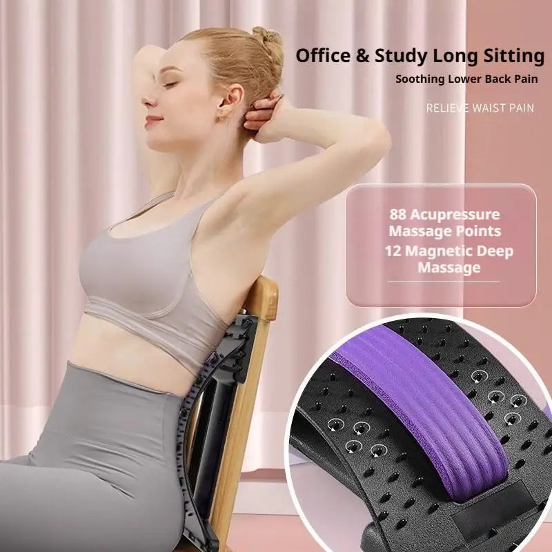 Lumbar Back Stretcher Massager for Spine Pain Relief Vertebral Relaxer Lower Back Traction Waist Correction - Spinal Health Aid
